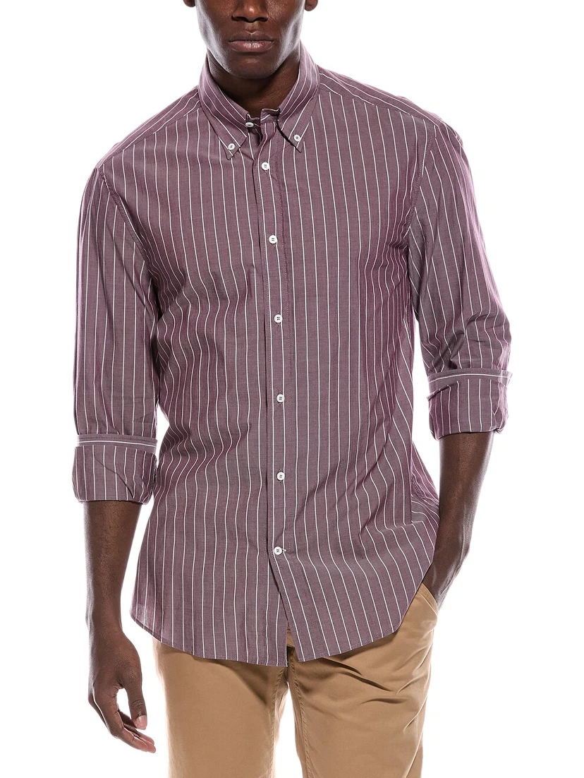 Bicolor Cotton Pattern Shirt