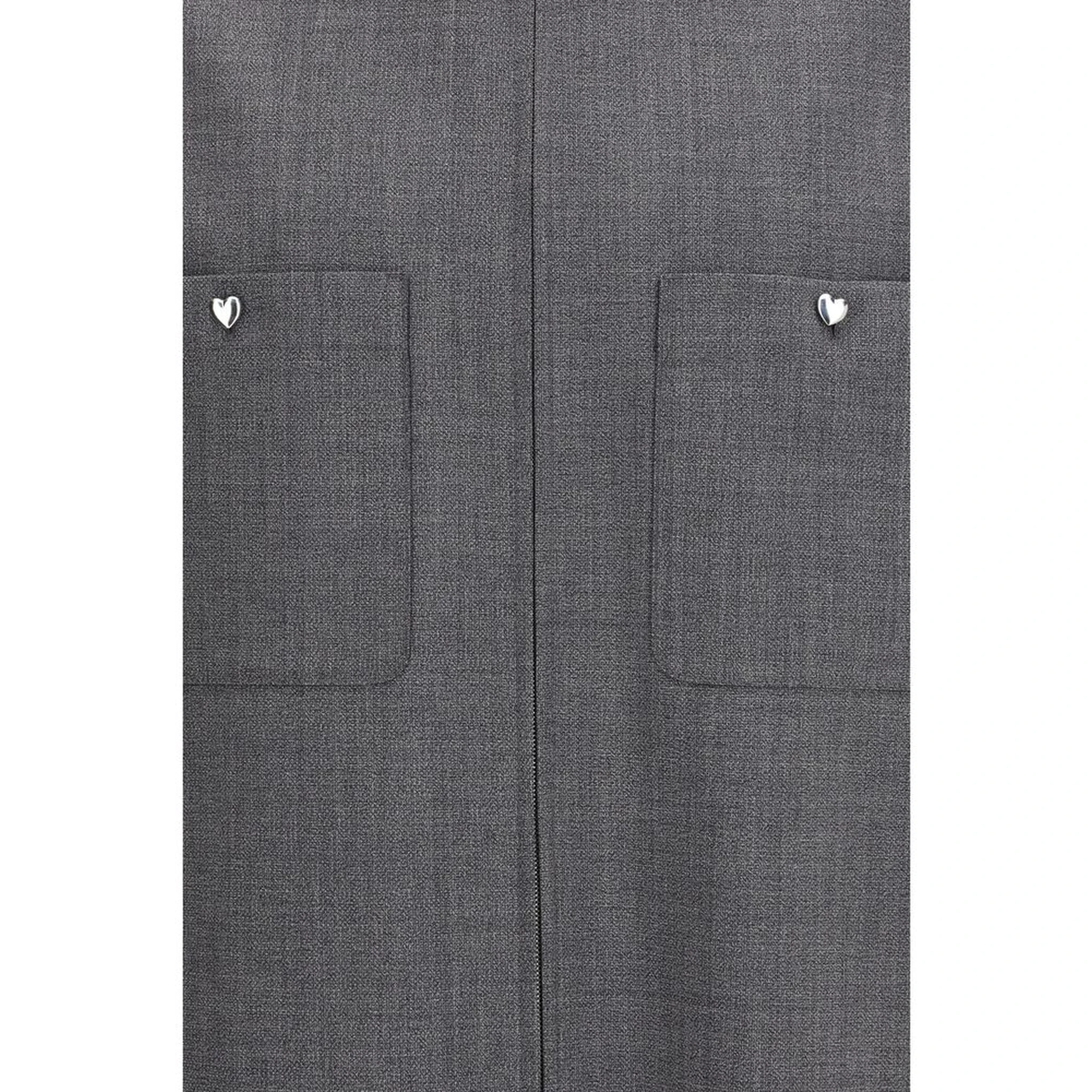 Gray Polyester Coat