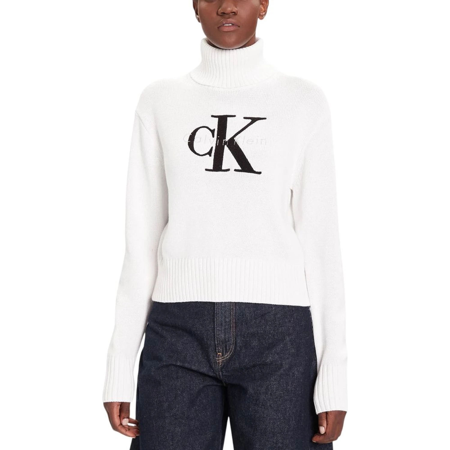 White Cotton Turtleneck
