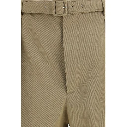 Beige Cotton Bermuda Shorts