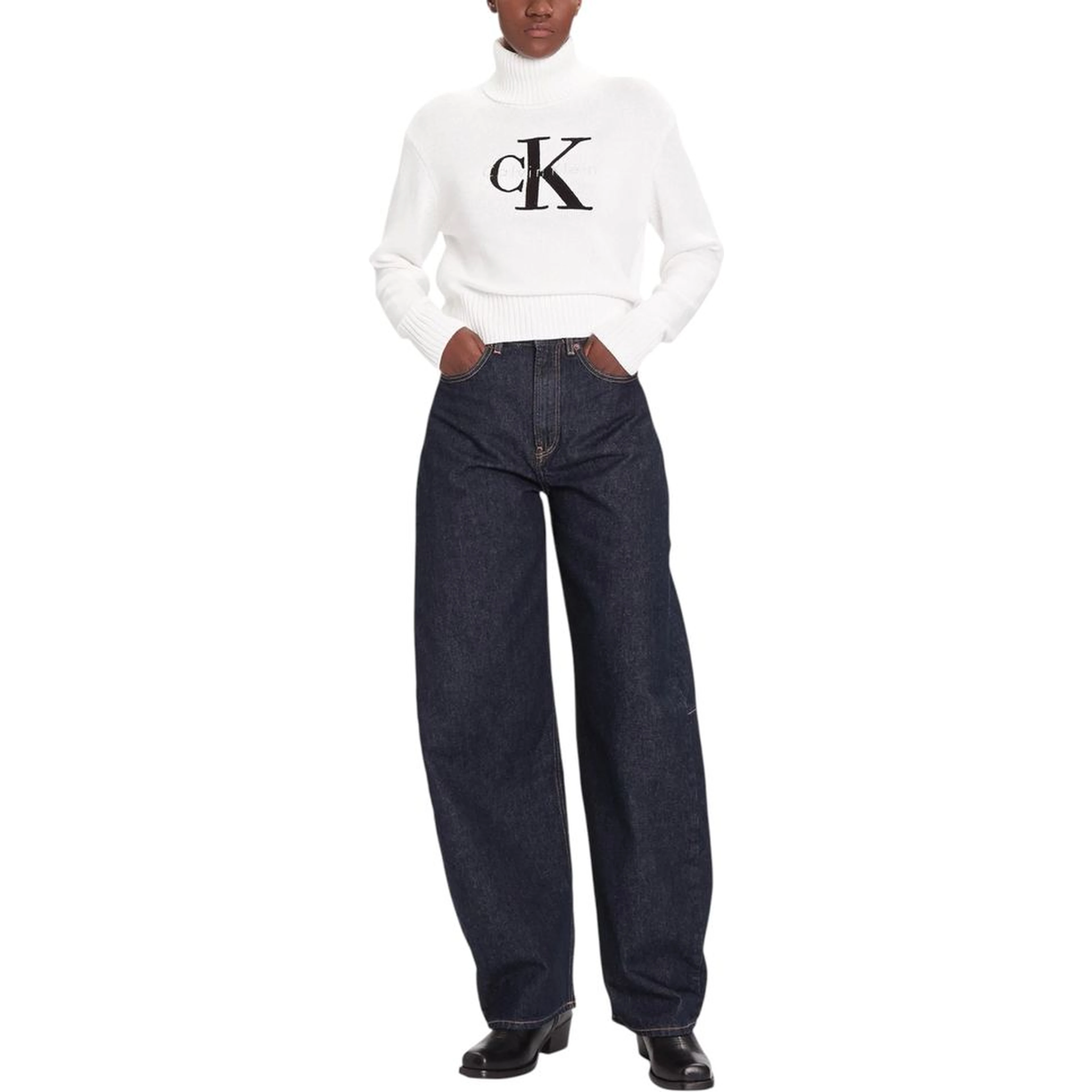 White Cotton Turtleneck