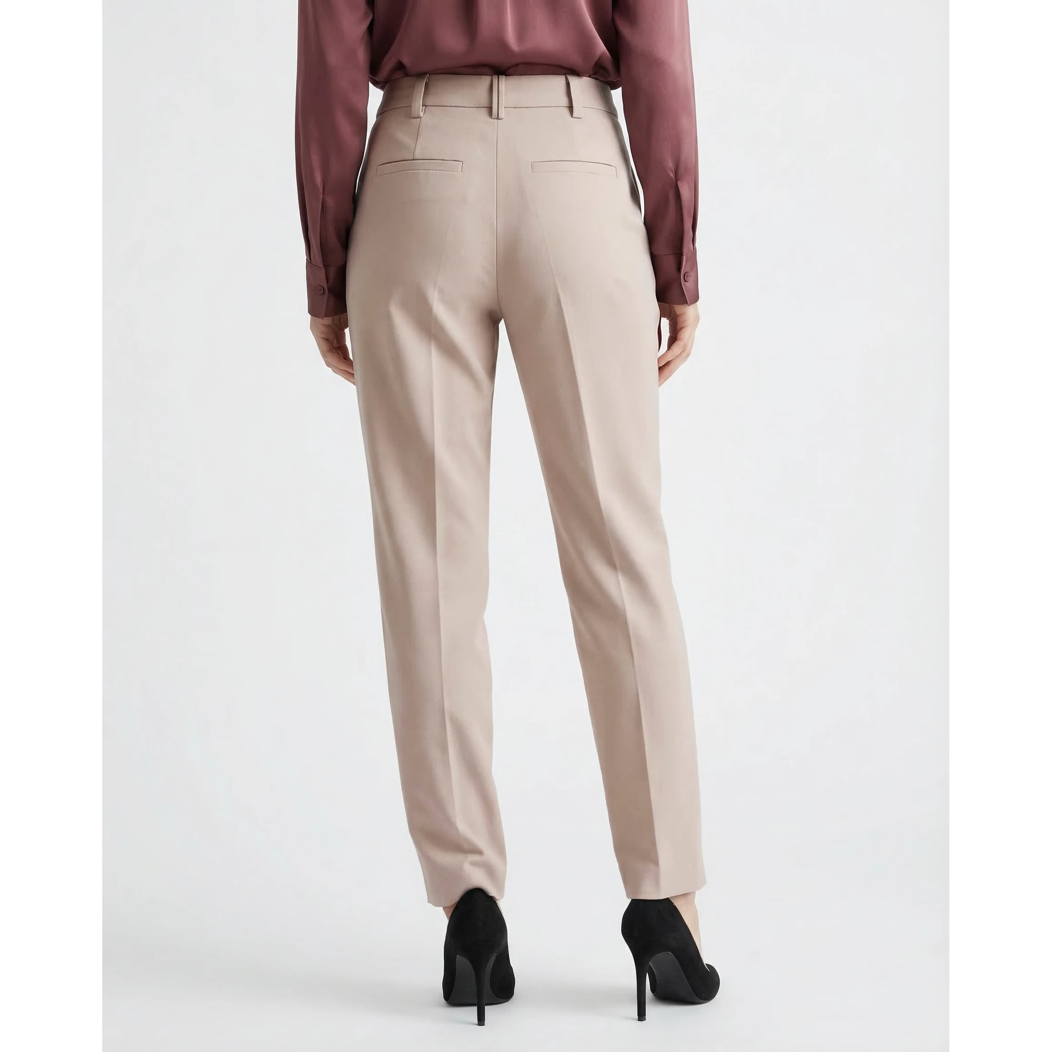 Beige Cotton Dress Pants
