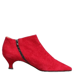 Red Suede Ankle Boots Shoes