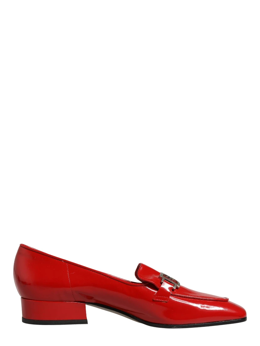 Red Patent Leather Moccasin Slip On Shoes