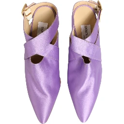 Purple Satin Sandals Shoes