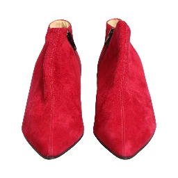 Red Suede Ankle Boots Shoes