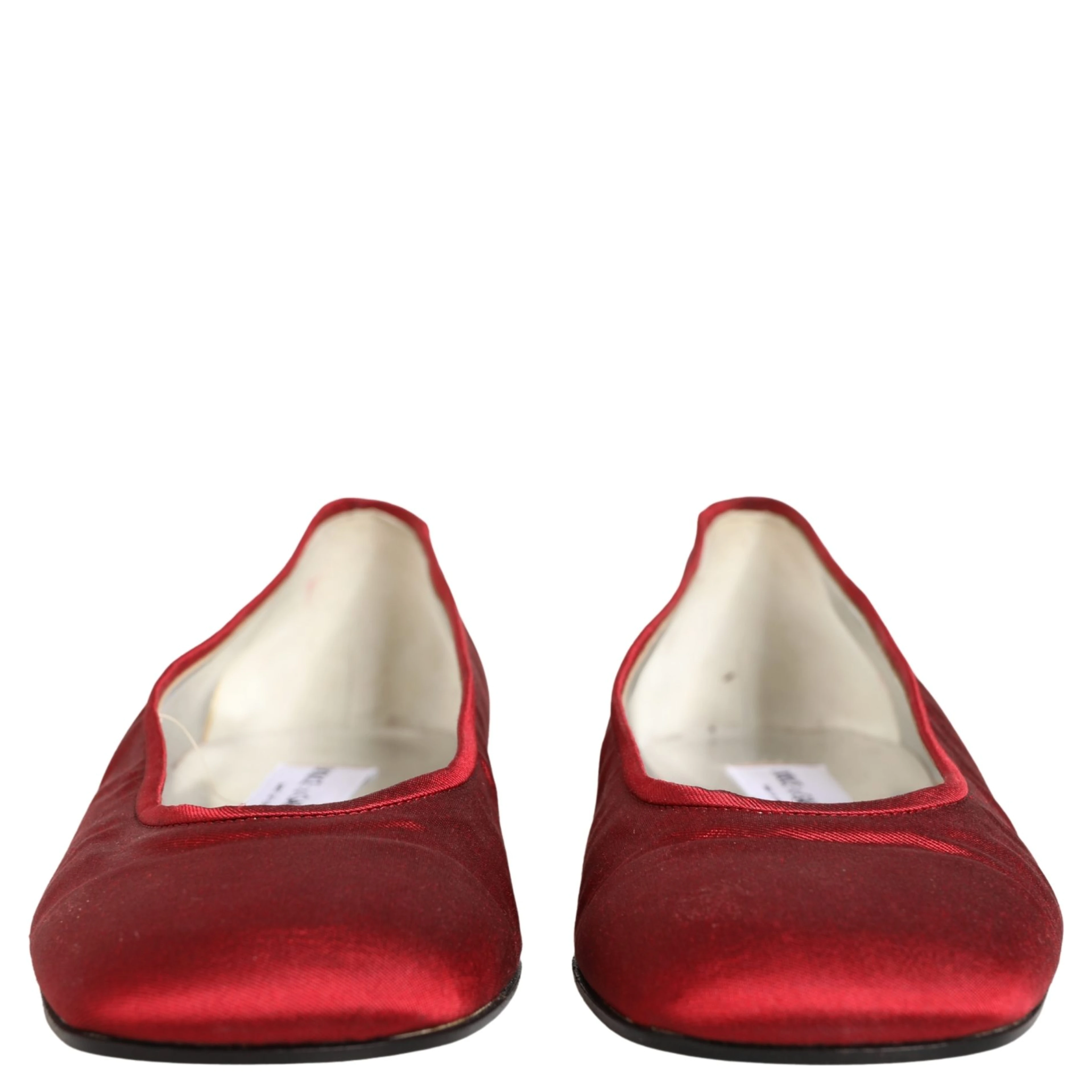 Red Satin Fabric Ballet Slip On Flats Shoes