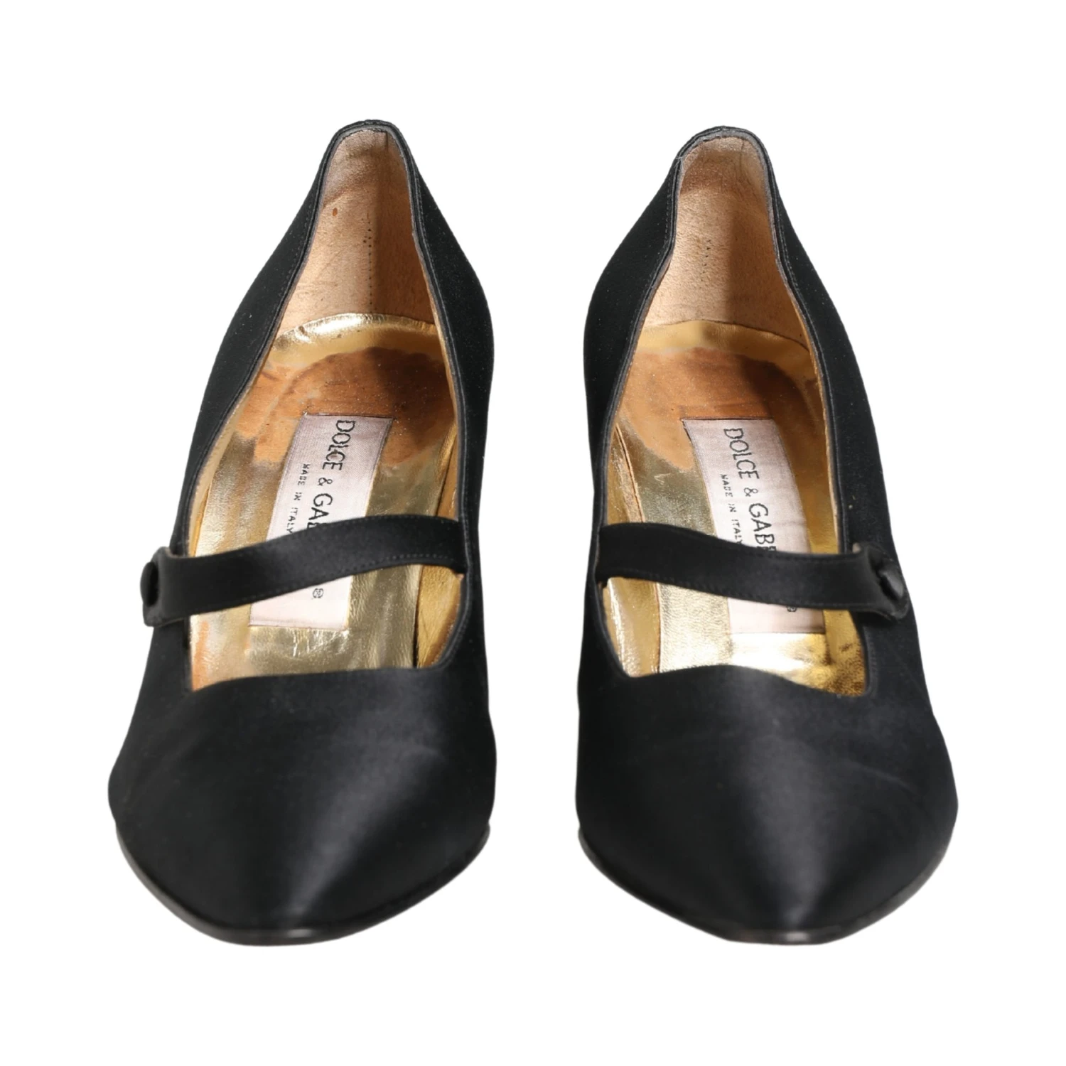 Black Satin Mary Jane Pumps Shoes