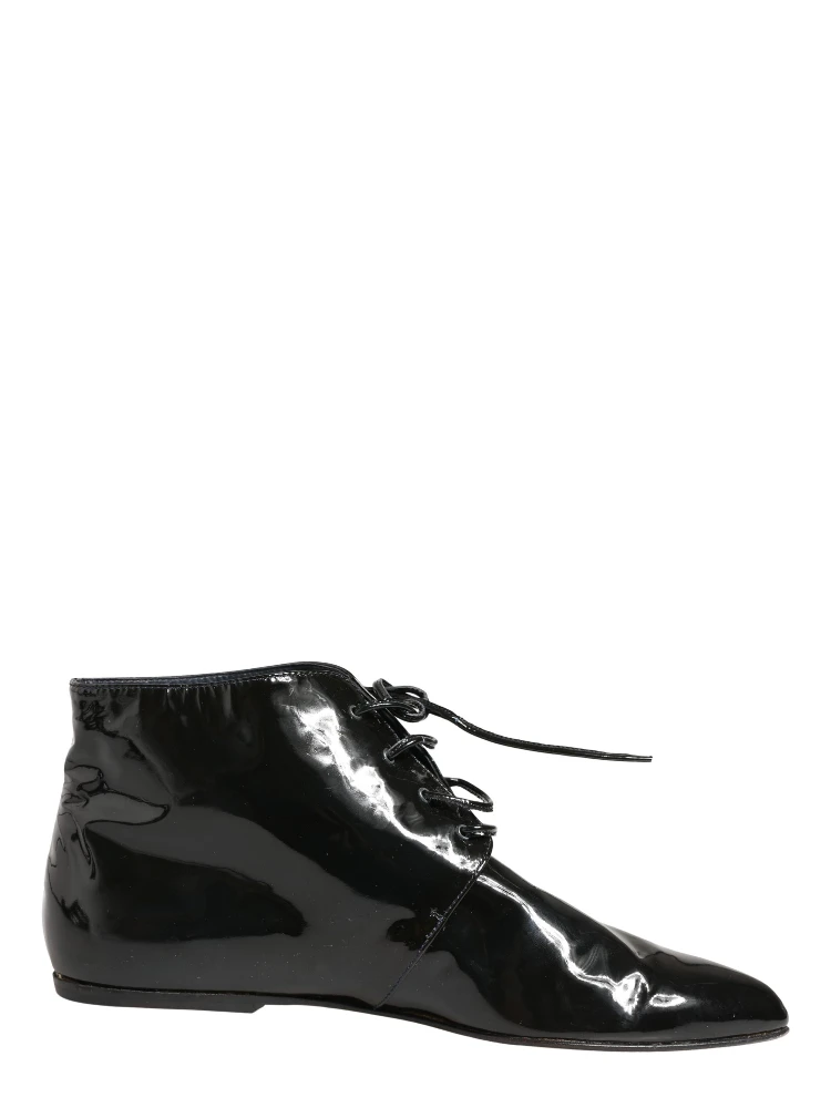 Black Leather AnkleBoots Shoes