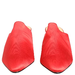 Red Suede Heel Mule Shoes