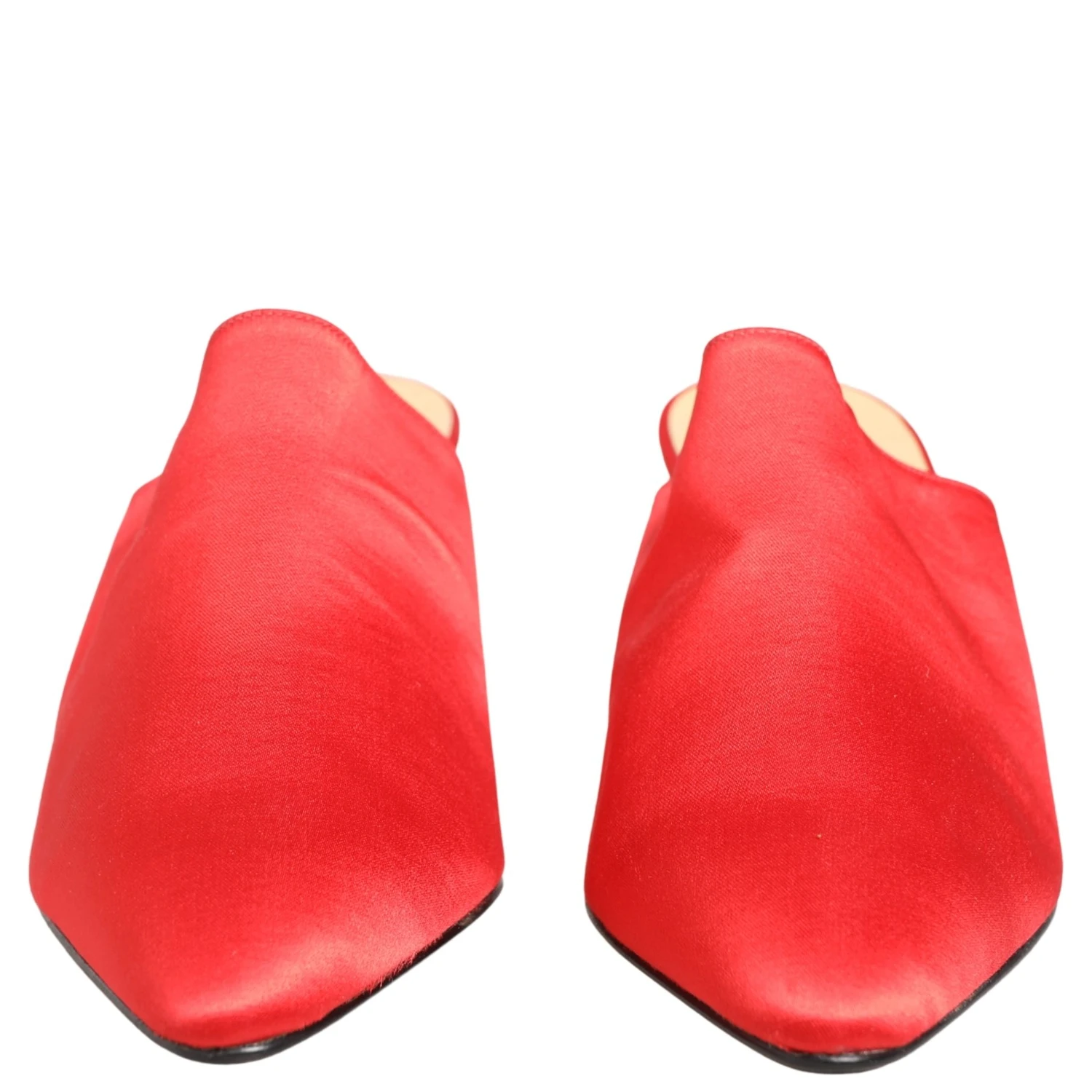 Red Suede Heel Mule Shoes