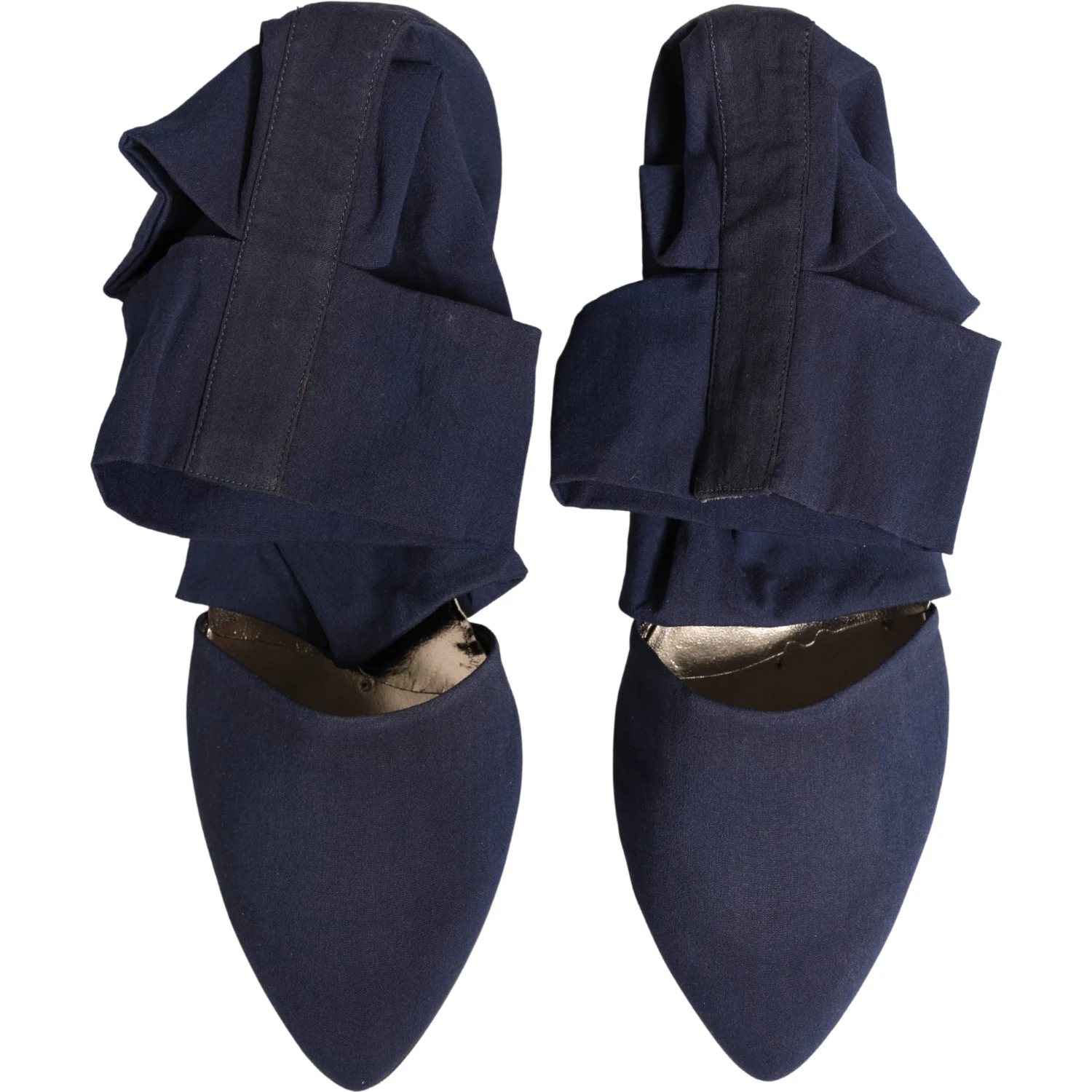 Blue Cotton Ankle Boots Shoes