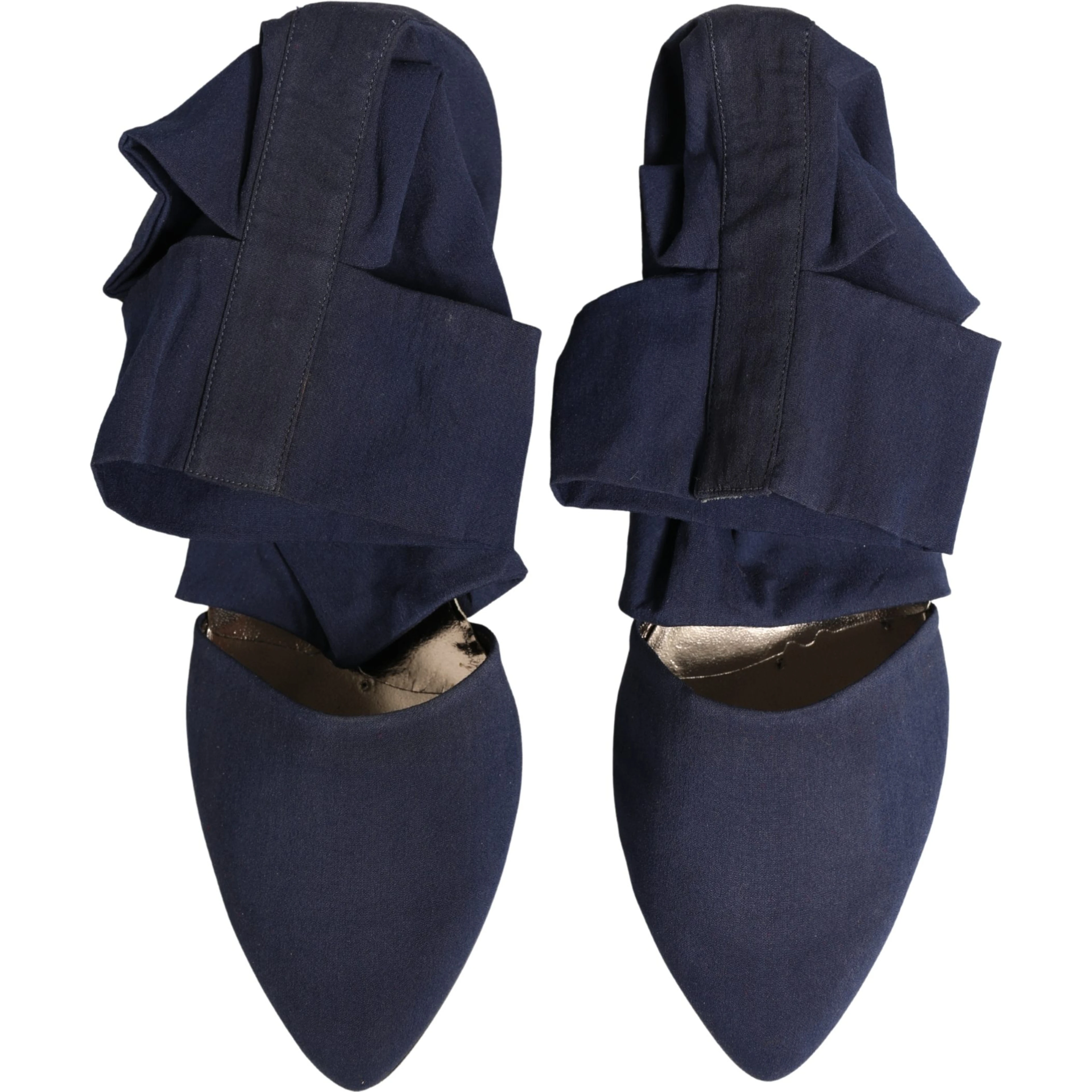 Blue Cotton Ankle Boots Shoes