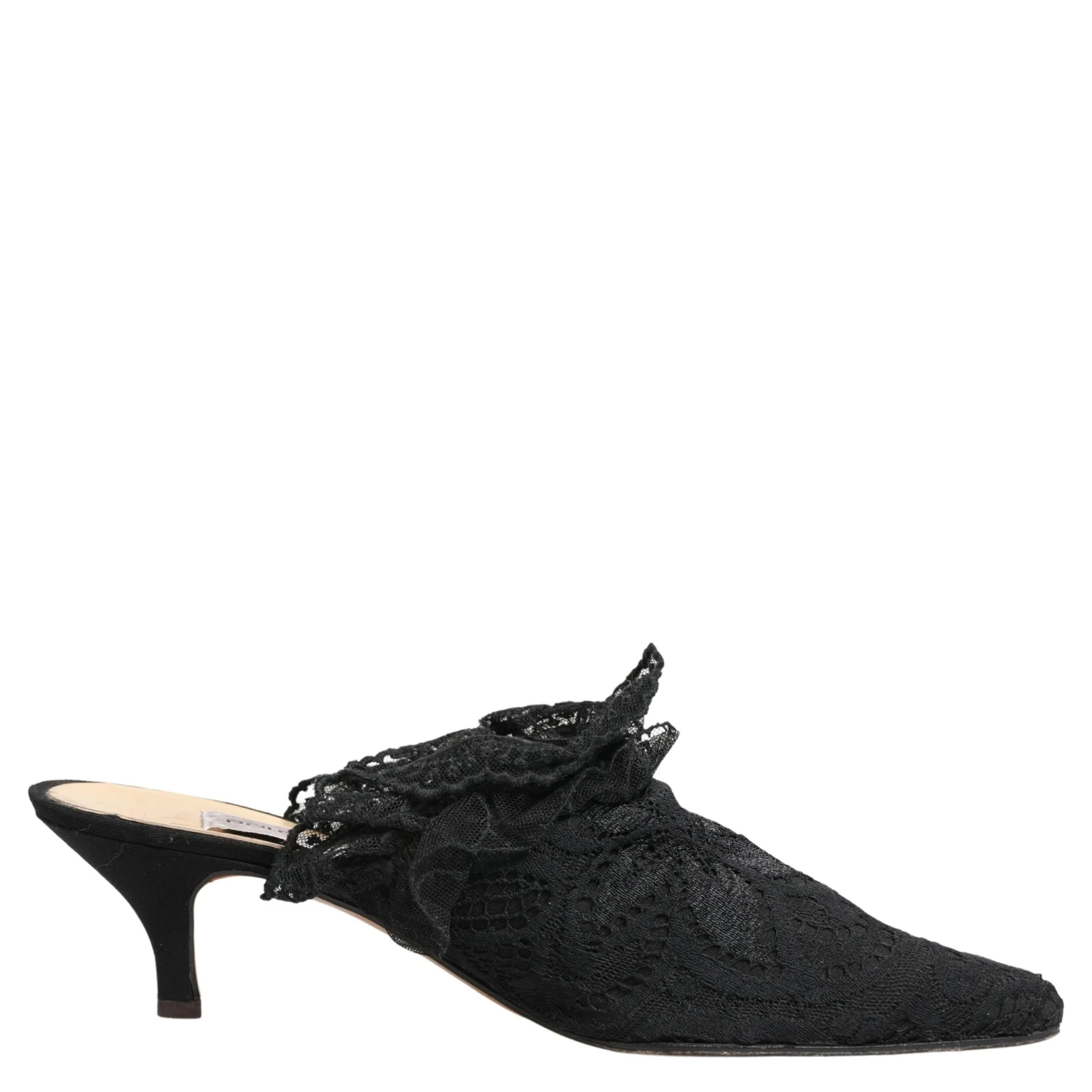 Black Lace Heels Sandals Shoes