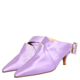 Purple Satin Sandals Shoes