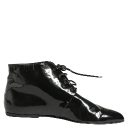 Black Leather AnkleBoots Shoes