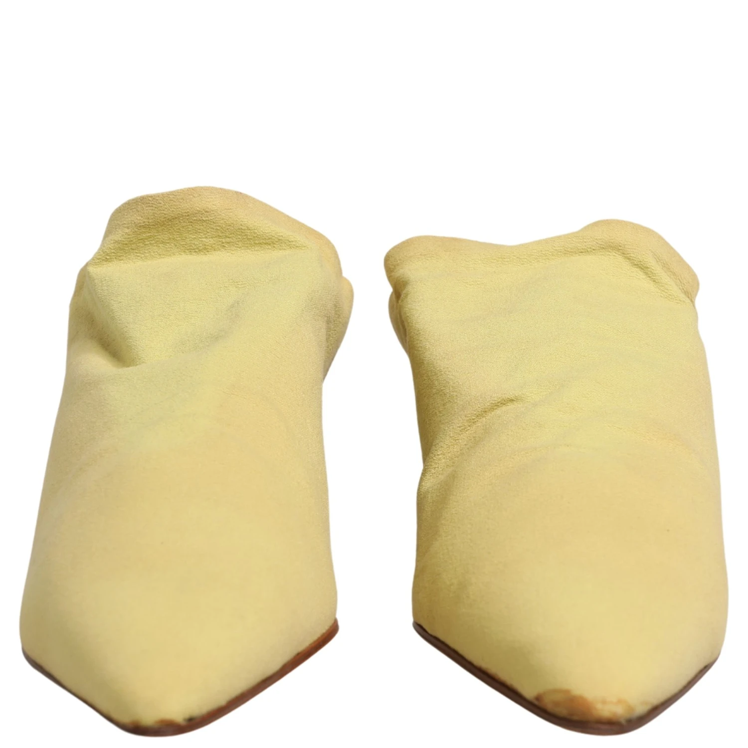 Yellow Suede Heel Mule Shoes