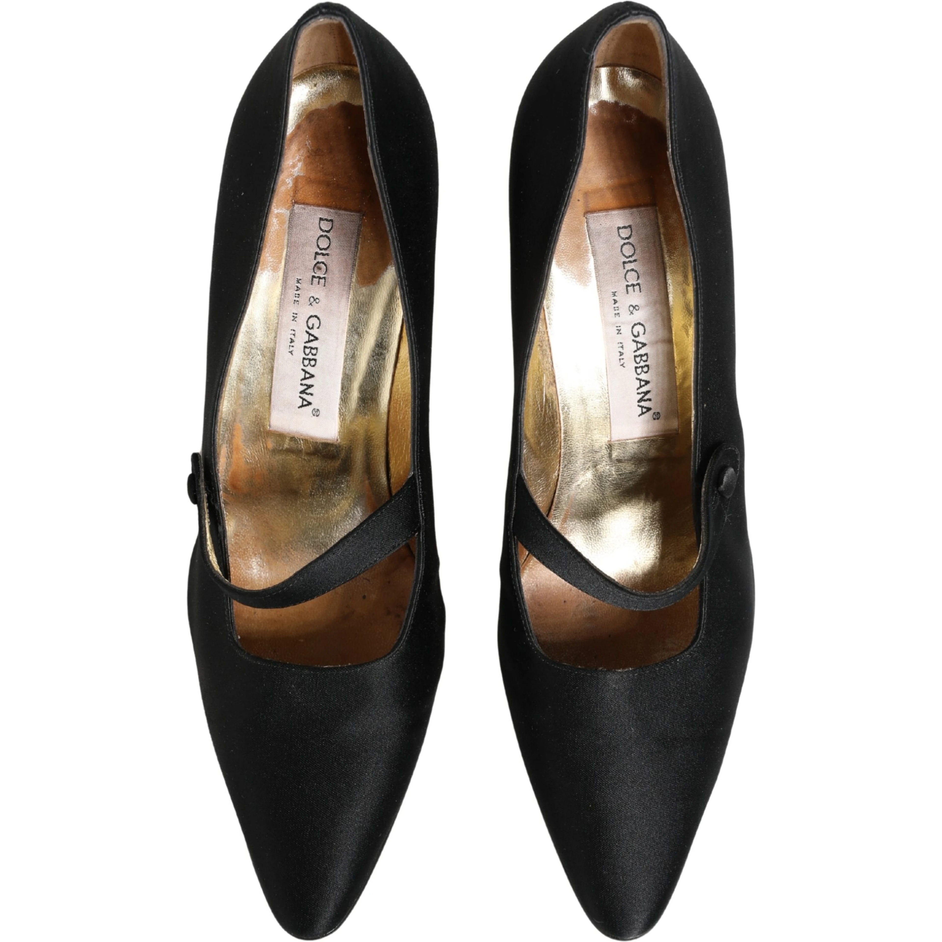 Black Satin Mary Jane Pumps Shoes