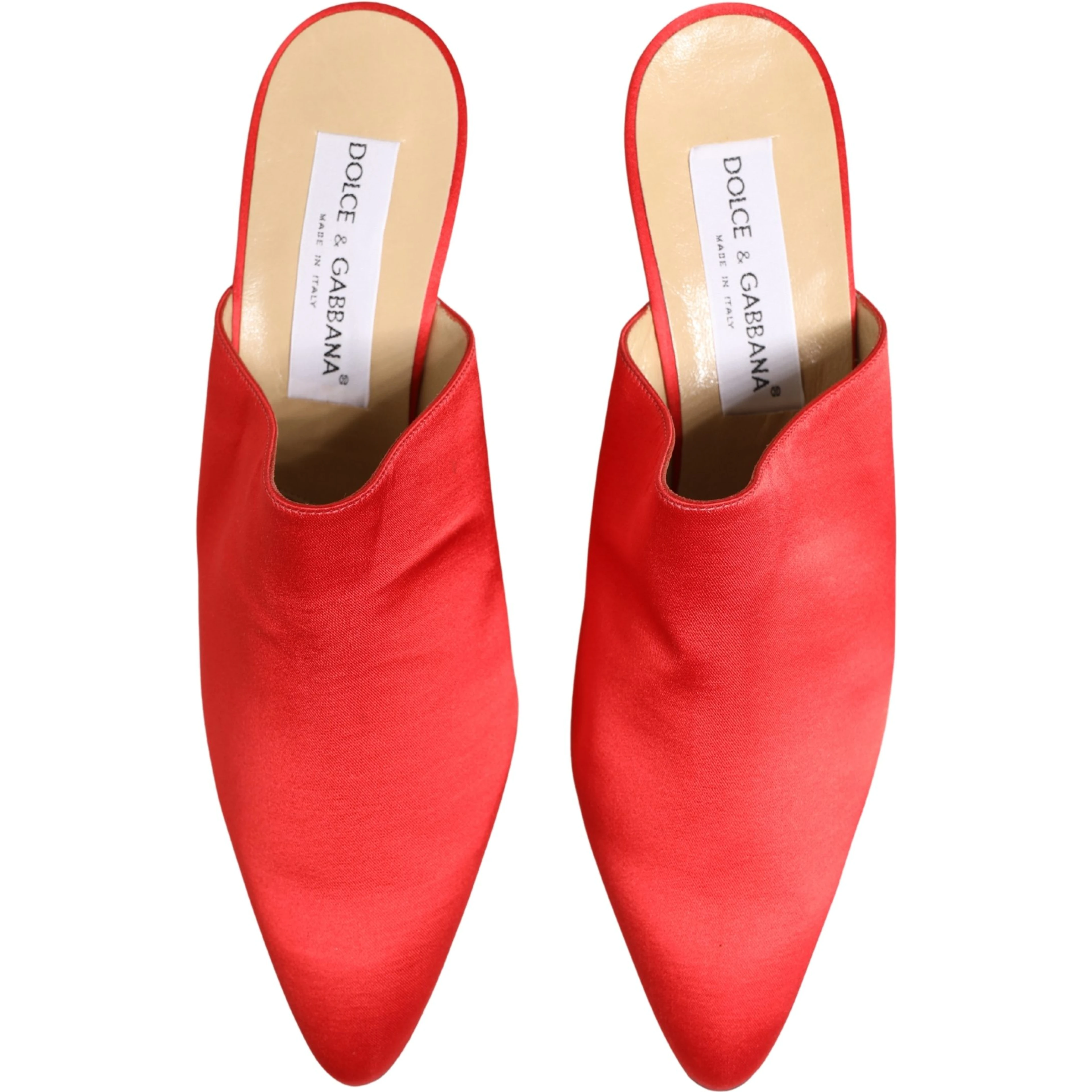 Red Suede Heel Mule Shoes
