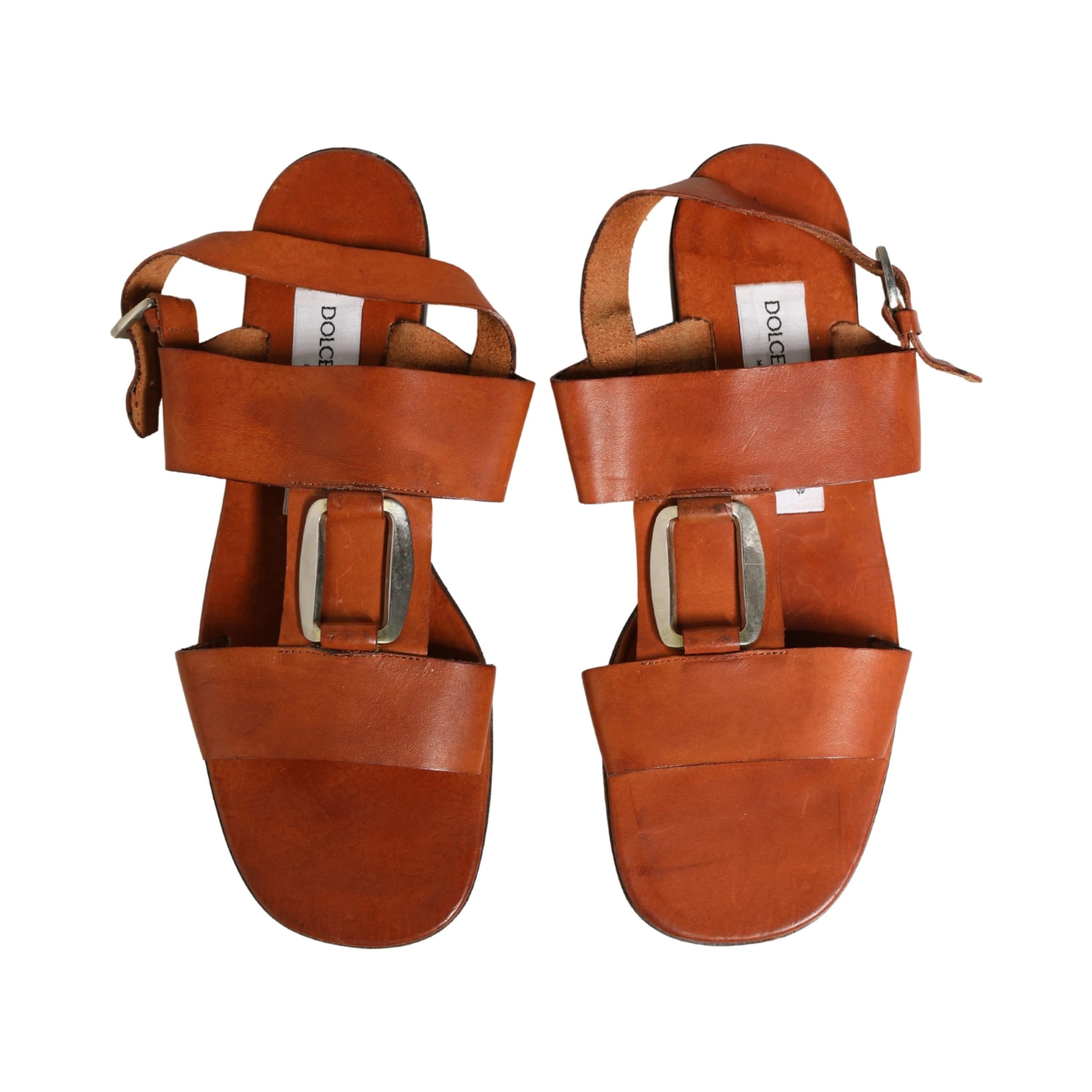 Brown Leather Flat Sandals Shoes