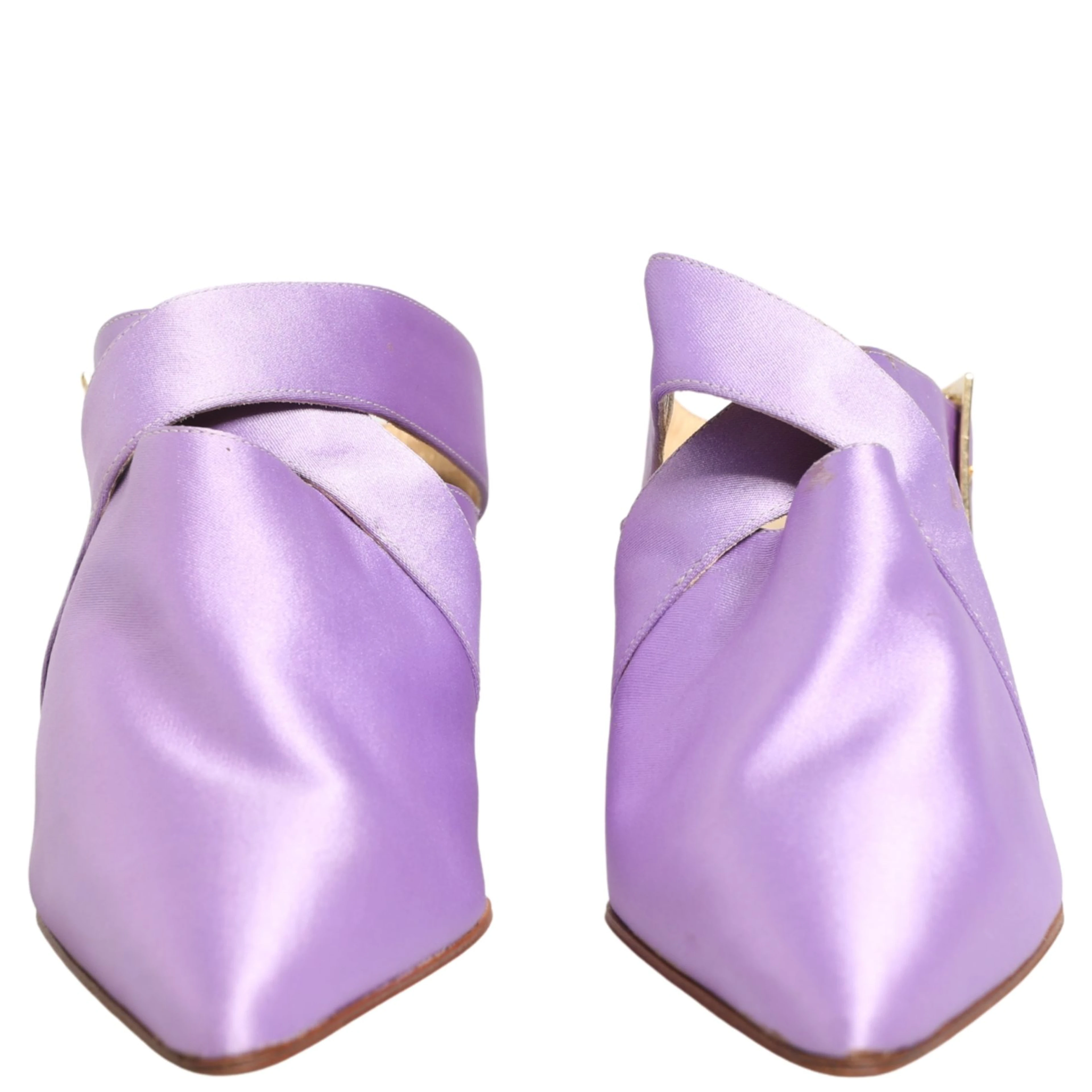 Purple Satin Sandals Shoes