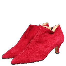 Red Suede Ankle Boots Shoes