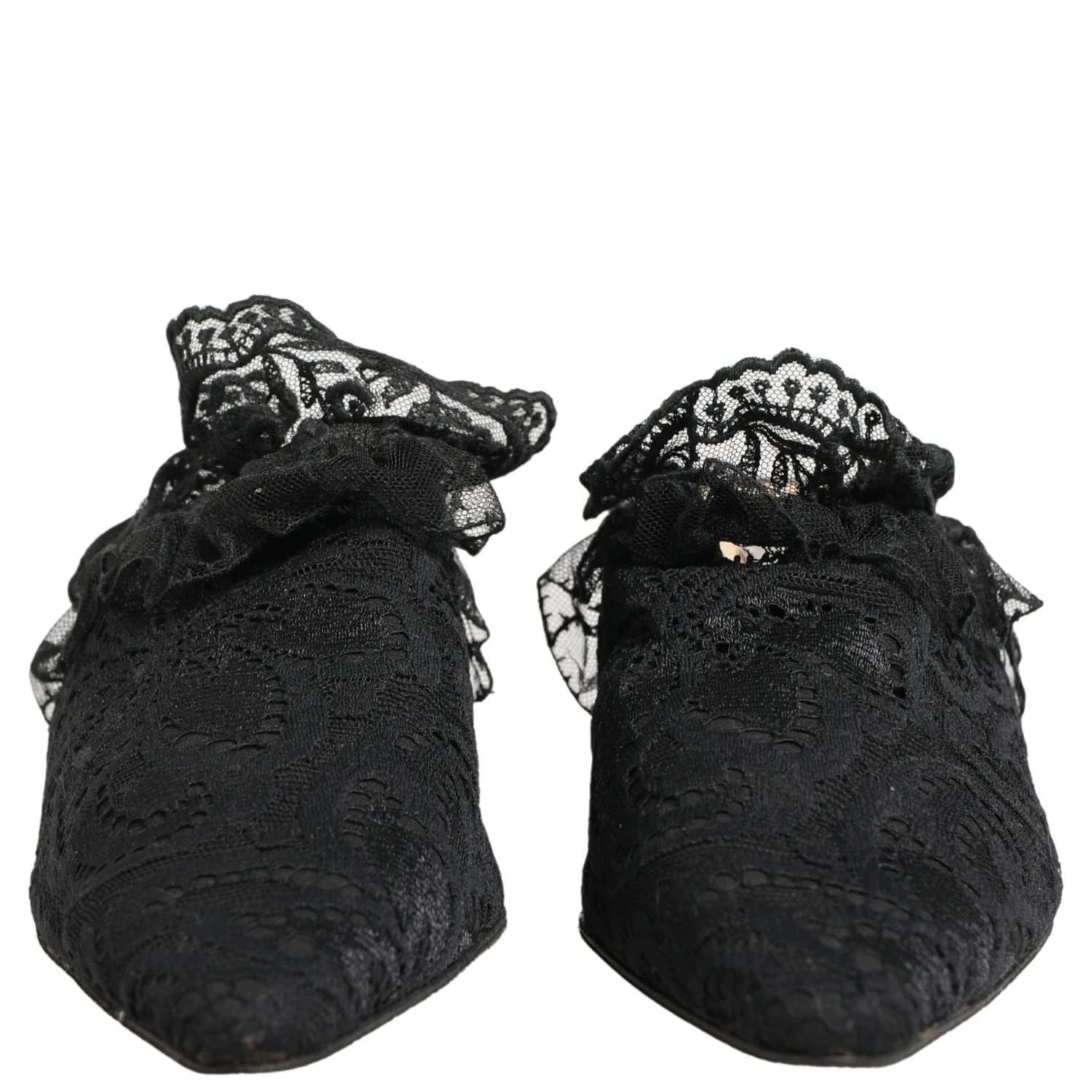 Black Lace Heels Sandals Shoes
