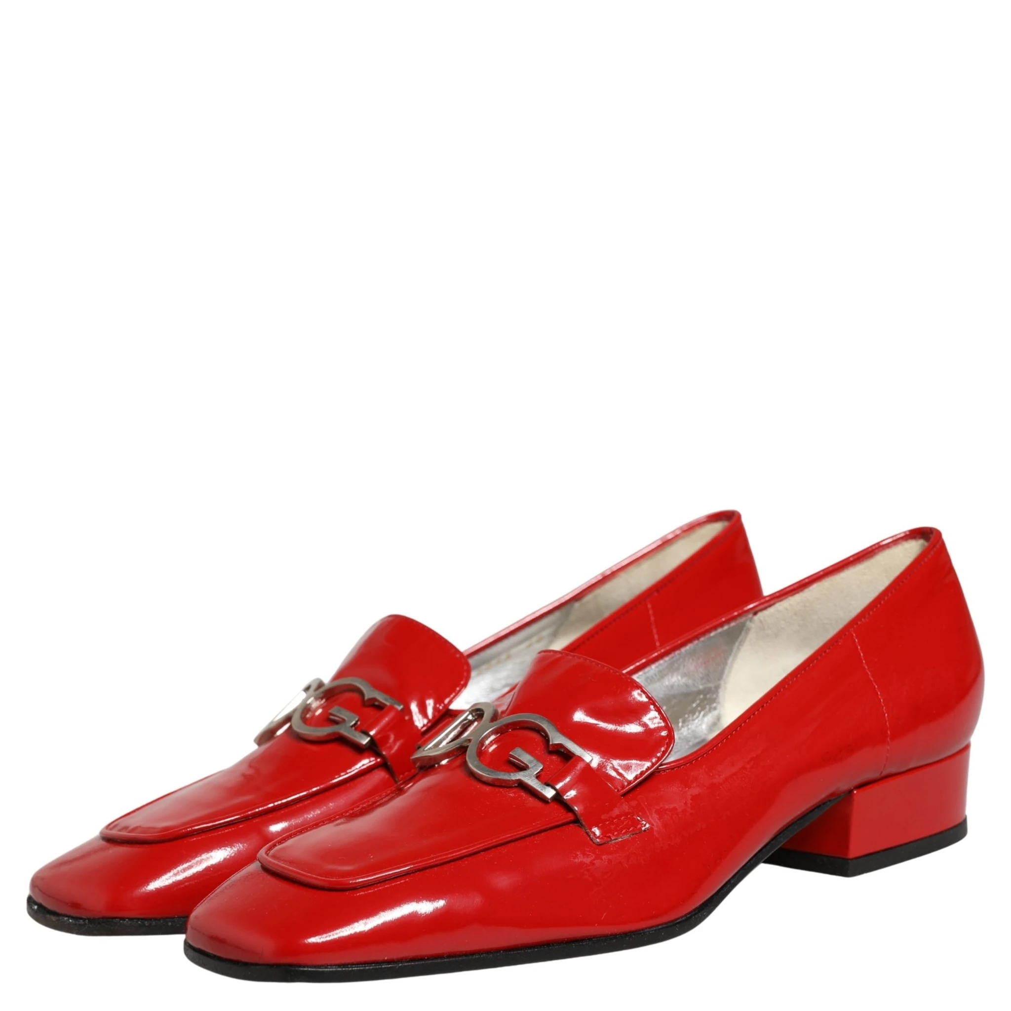 Red Patent Leather Moccasin Slip On Shoes