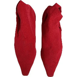 Red Suede Ankle Boots Shoes