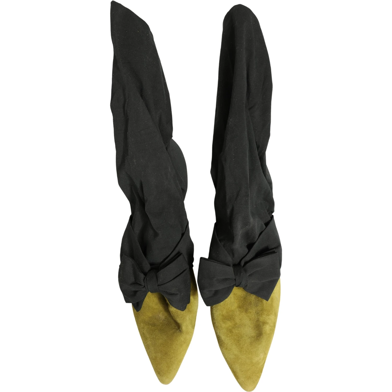 Black Yellow Suede Boots Shoes