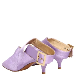 Purple Satin Sandals Shoes