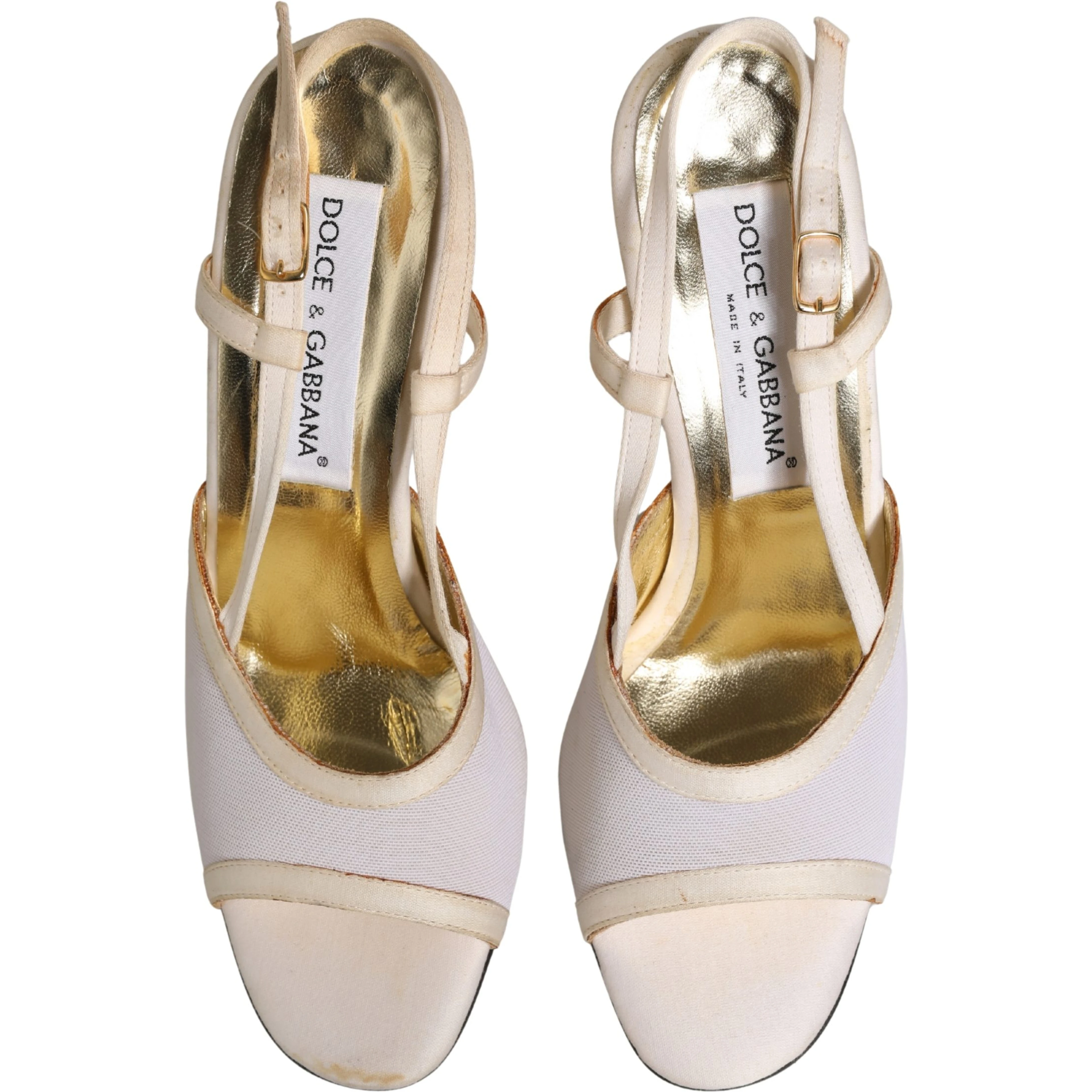 White Satin Slingback Heels Pumps Shoes