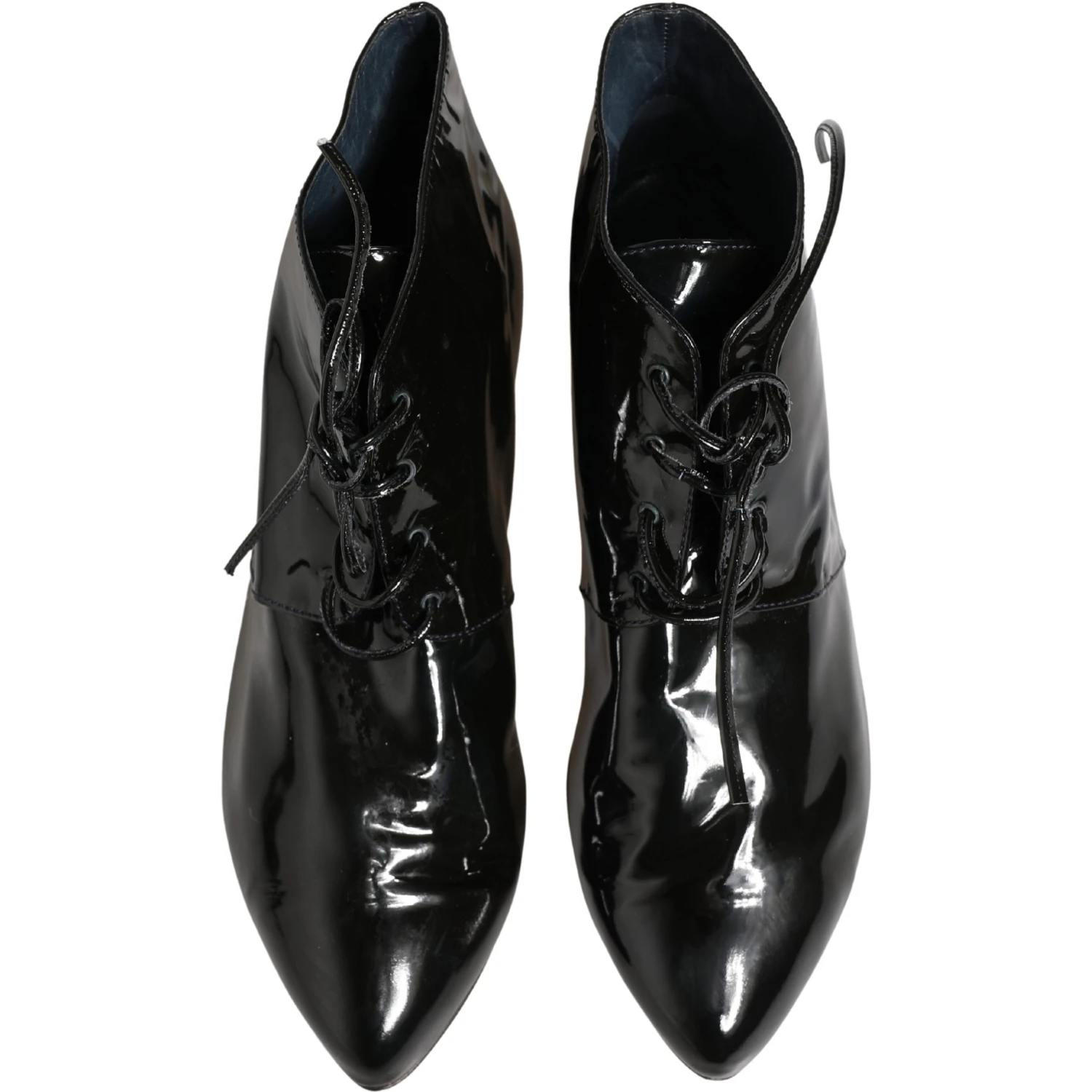 Black Leather AnkleBoots Shoes