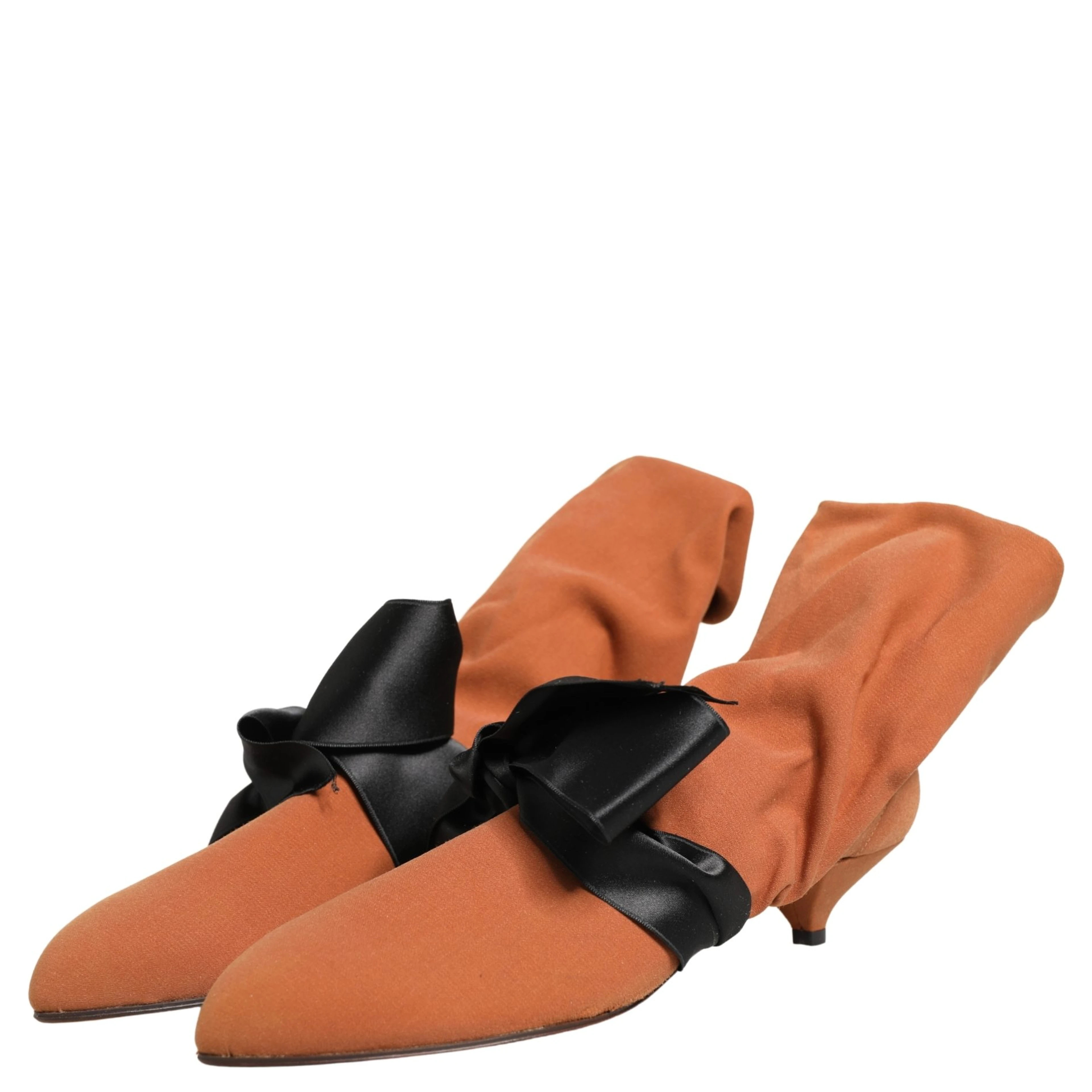 Brown Black Suede Boots Shoes
