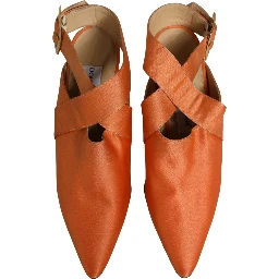 Orange Satin Sandals Shoes