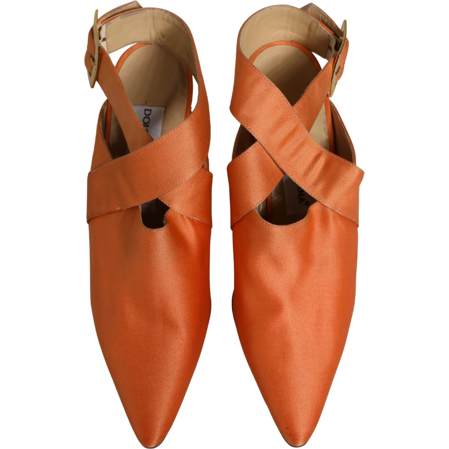 Orange Satin Sandals Shoes