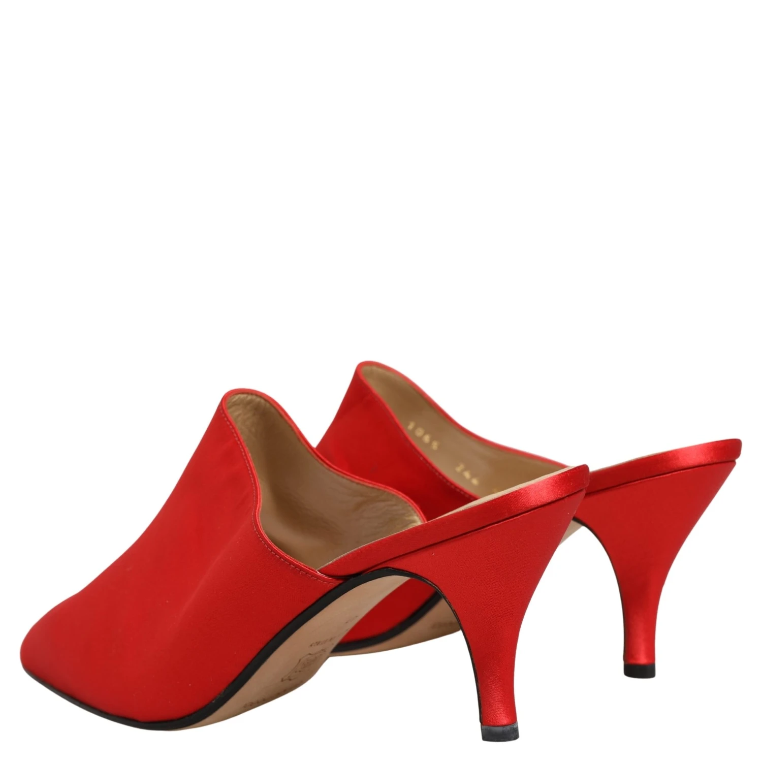 Red Suede Heel Mule Shoes