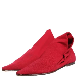 Red Suede Ankle Boots Shoes