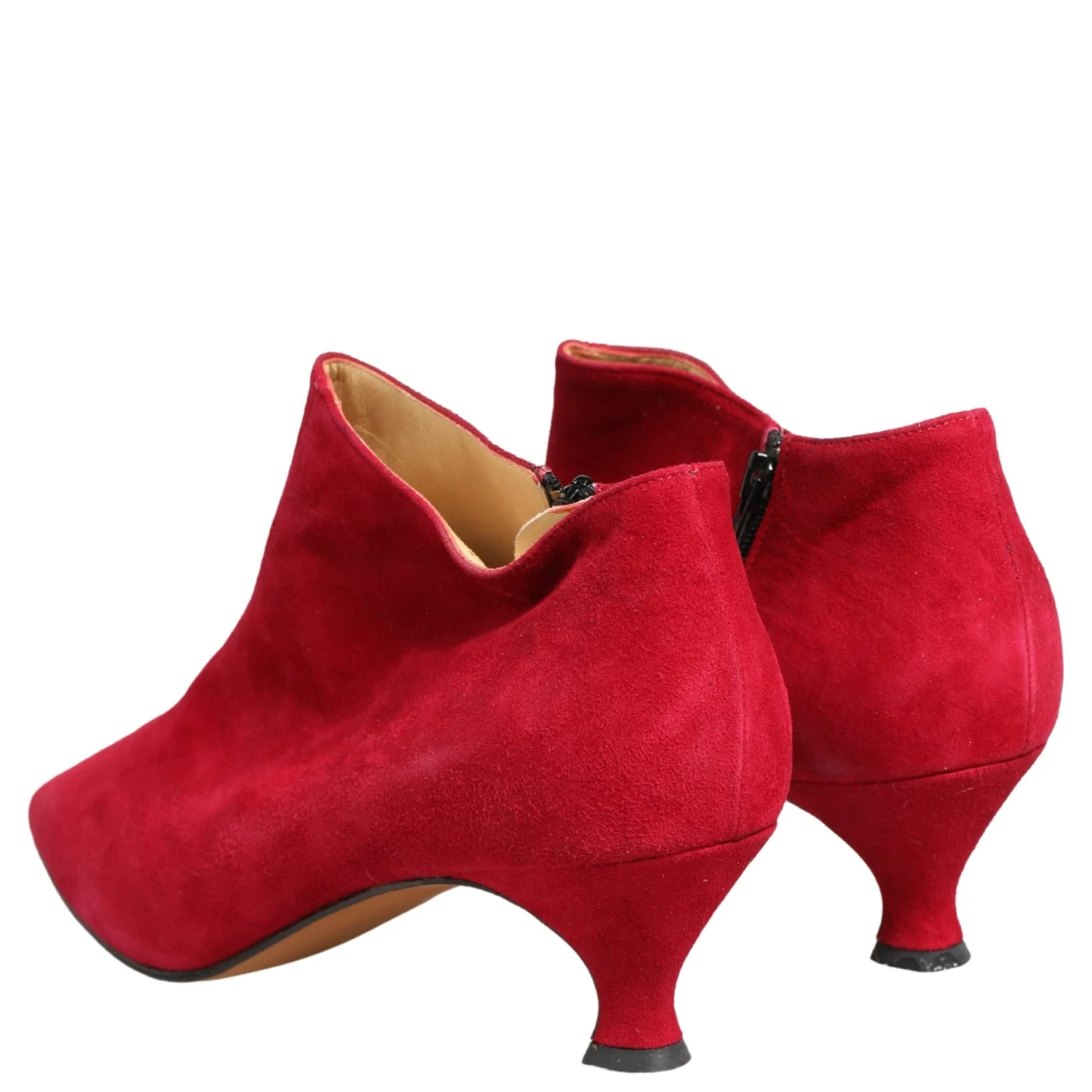 Red Suede Ankle Boots Shoes