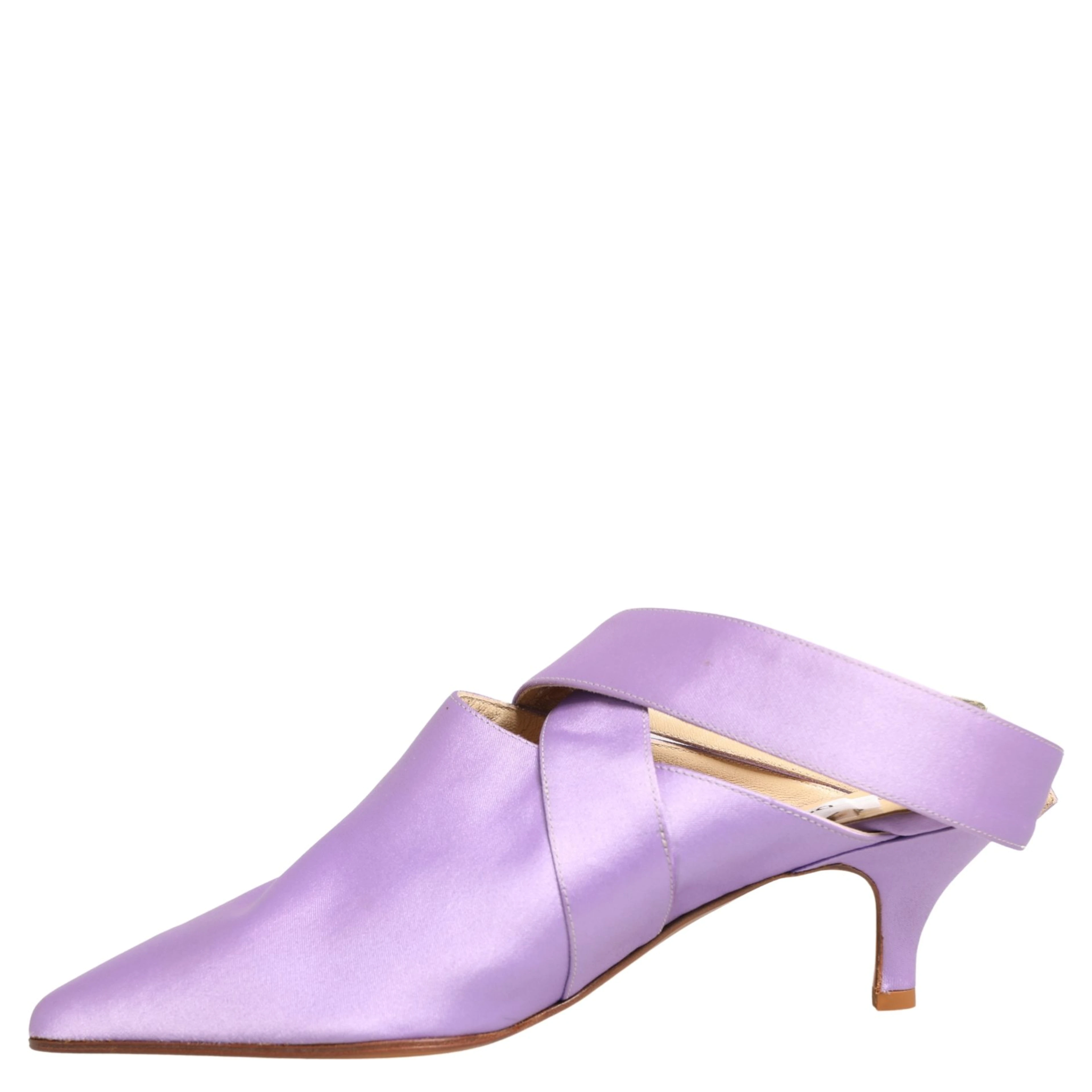 Purple Satin Sandals Shoes
