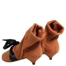 Brown Black Suede Boots Shoes