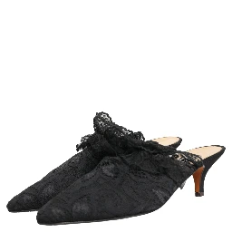 Black Lace Heels Sandals Shoes