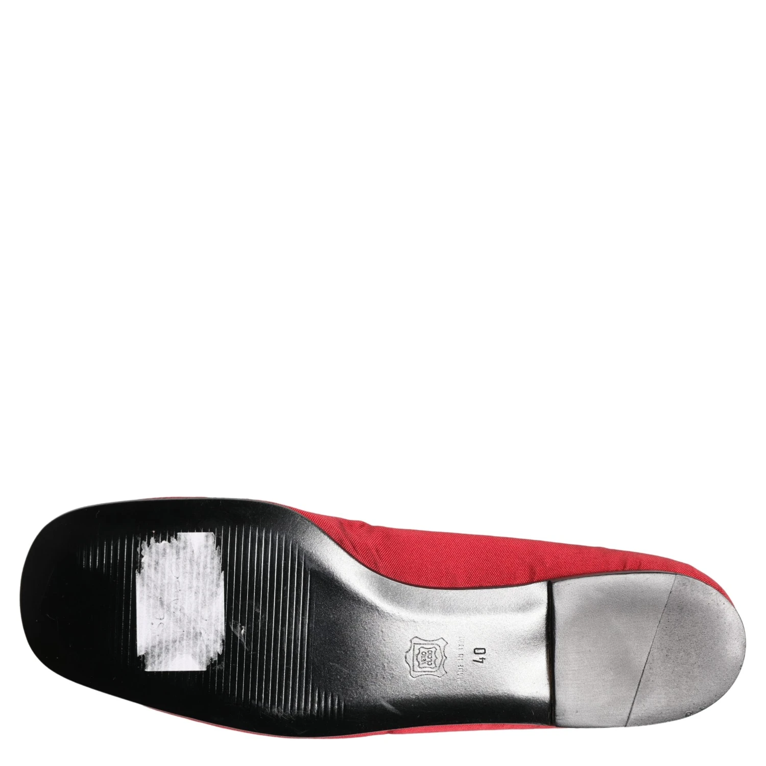 Red Satin Fabric Ballet Slip On Flats Shoes