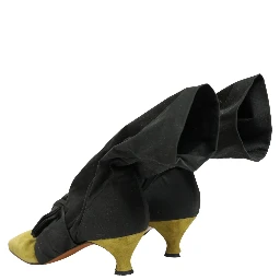 Black Yellow Suede Boots Shoes