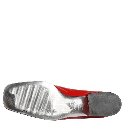 Red Patent Leather Moccasin Slip On Shoes