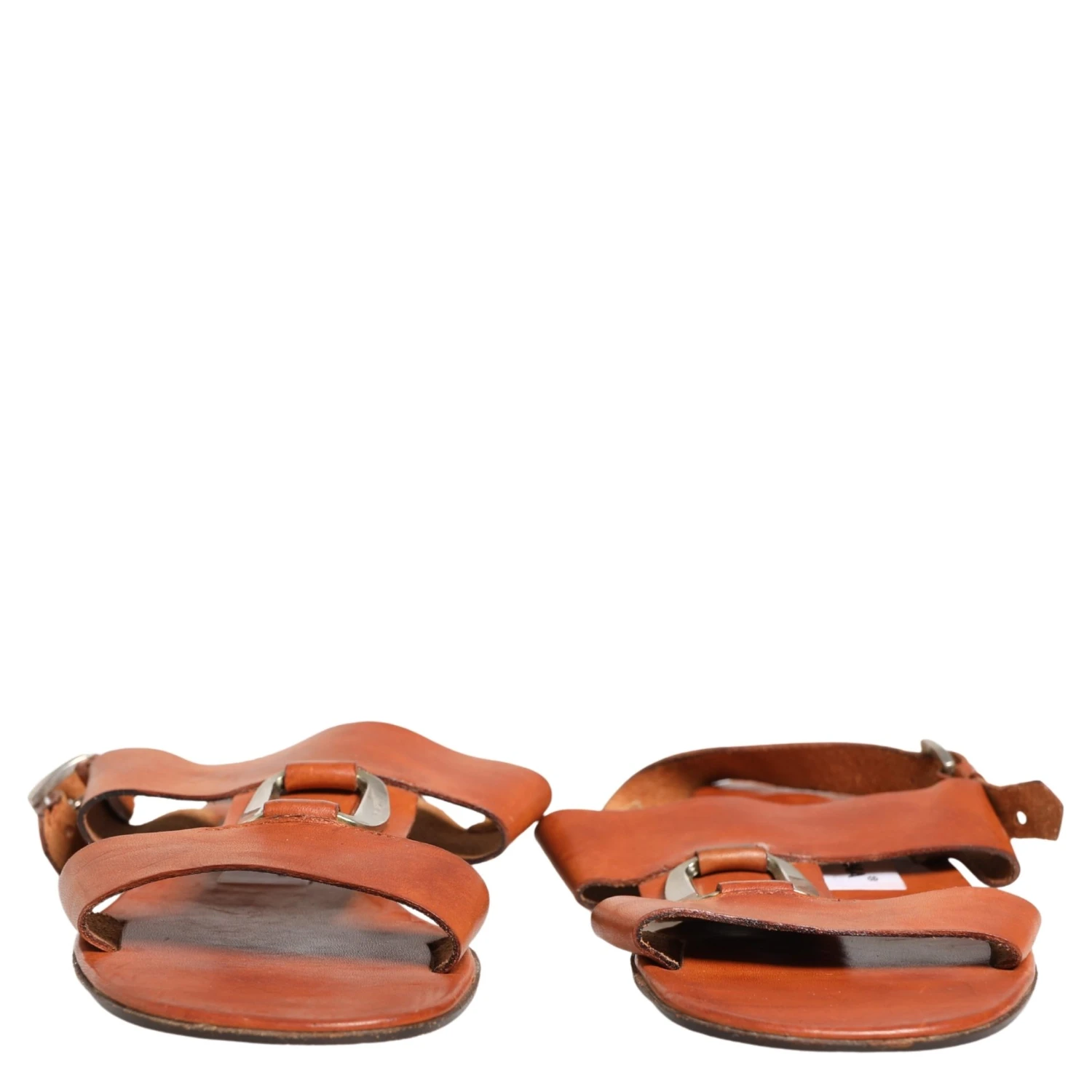 Brown Leather Flat Sandals Shoes