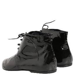 Black Leather AnkleBoots Shoes