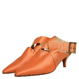Orange Satin Sandals Shoes