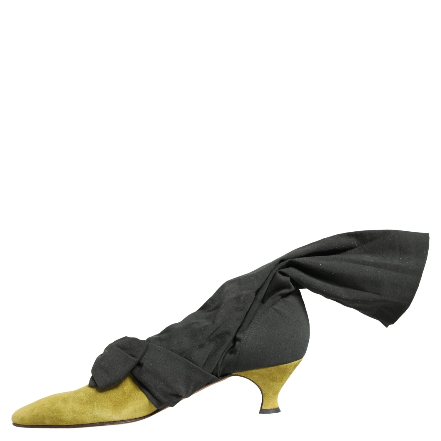 Black Yellow Suede Boots Shoes