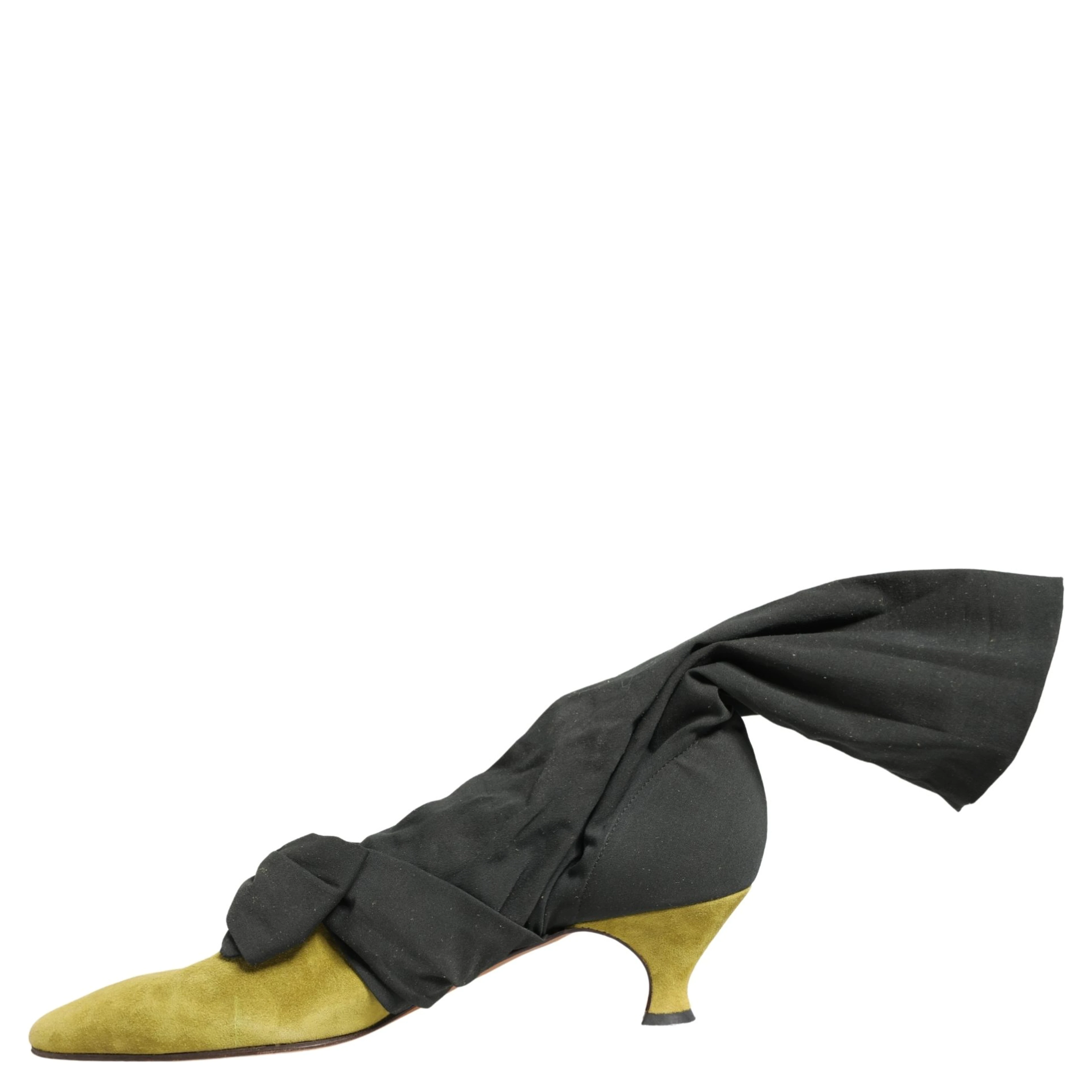 Black Yellow Suede Boots Shoes